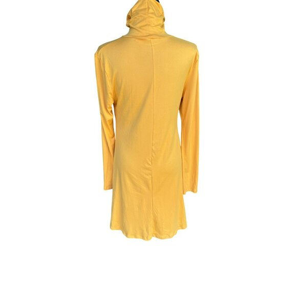 NWT Capella Yellow Minimalist Lagenlook Long Sleeve Turtleneck A-Line Dress  M - Picture 2 of 8